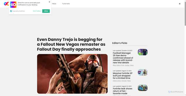 Security scan screenshot of https://frvr.com/blog/even-danny-trejo-is-begging-for-a-fallout-new-vegas-remaster-as-fallout-day-finally-approaches/