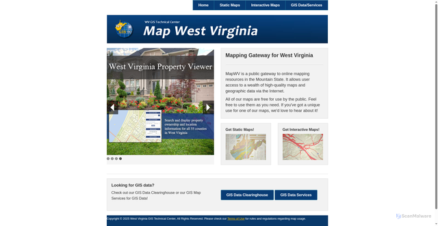 Security scan screenshot of https://mapwv.gov/