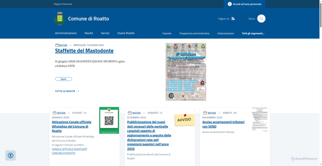 Security scan screenshot of https://www.comune.roatto.at.it