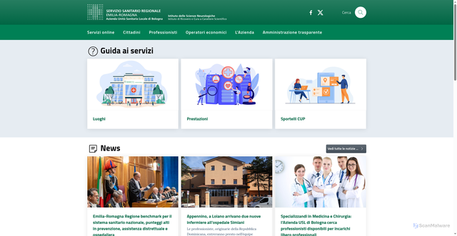 Security scan screenshot of https://www.ausl.bologna.it/