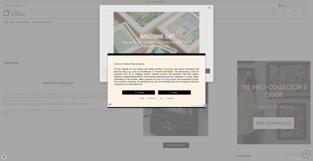Security scan screenshot of https://www.carredartistes.com/en-fr/blog/biography-of-banksy