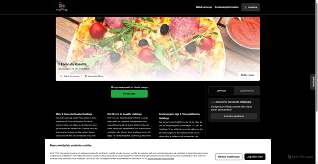 Security scan screenshot of https://il-forno-da-rosalita.se