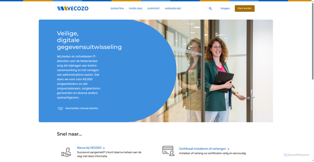 Security scan screenshot of https://www.vecozo.nl