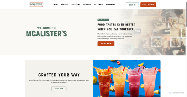 Security scan screenshot of https://www.mcalistersdeli.com