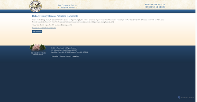 Security scan screenshot of https://recorder.dupageco.org