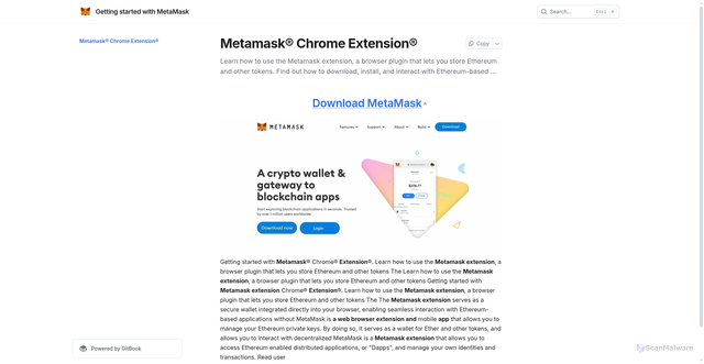 Security scan screenshot of https://help-apsp-metamasks.gitbook.io/us/