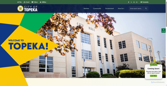 Security scan screenshot of https://topeka.gov/
