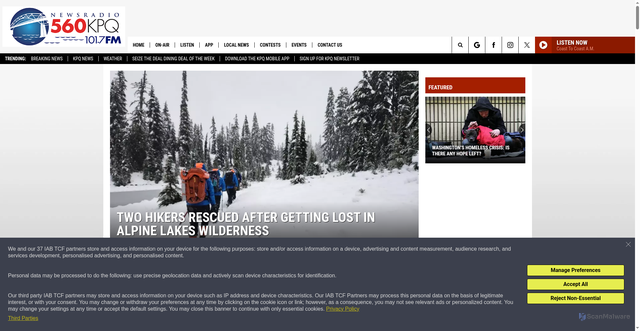 Security scan screenshot of https://kpq.com/alpine-lakes-hiker-rescue/