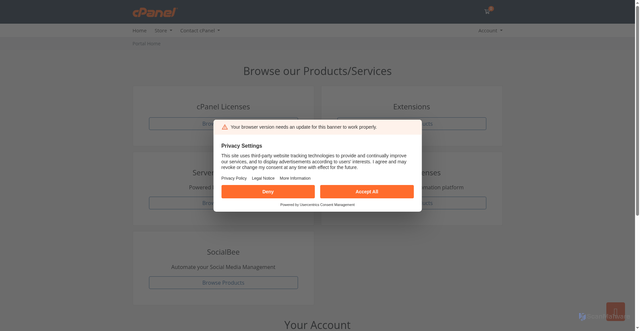 Security scan screenshot of https://store.cpanel.net