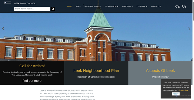 Security scan screenshot of http://www.leektowncouncil.co.uk/