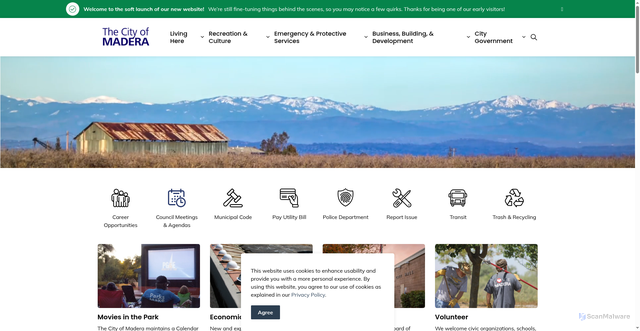 Security scan screenshot of https://www.madera.gov/
