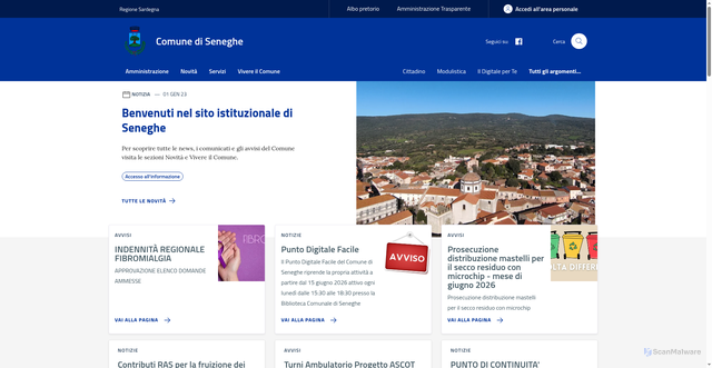 Security scan screenshot of https://www.comune.seneghe.or.it