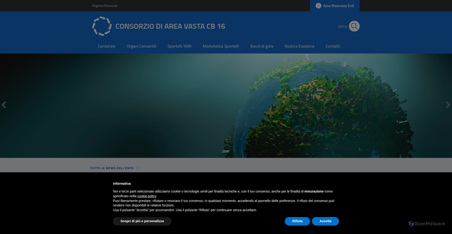 Security scan screenshot of https://www.consorziobacino16.it/