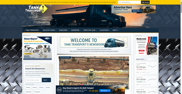 Security scan screenshot of https://tanktransport.com/