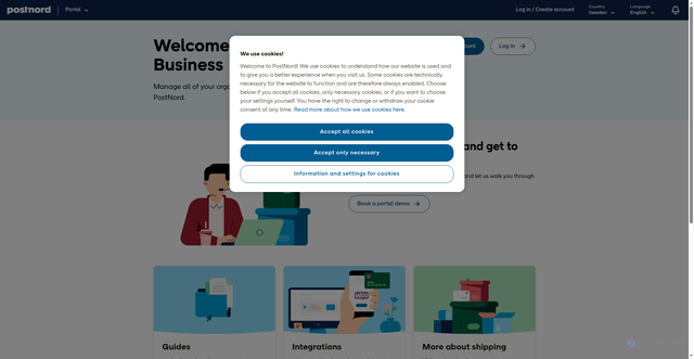 Security scan screenshot of https://portal.postnord.com/