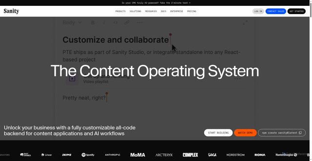 Security scan screenshot of https://www.sanity.io