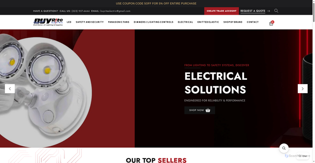 Security scan screenshot of https://buyriteelectric.com