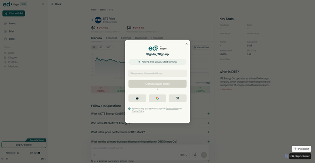 Security scan screenshot of https://edgen.dev.edgen.tech/stock/DTE
