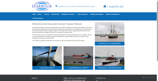 Security scan screenshot of https://gloucesterharbourtrustees.org.uk/