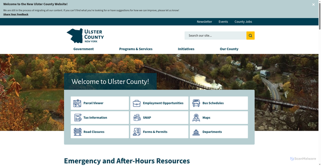 Security scan screenshot of https://www.ulstercountyny.gov/