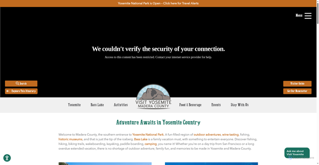Security scan screenshot of https://www.yosemitethisyear.com/