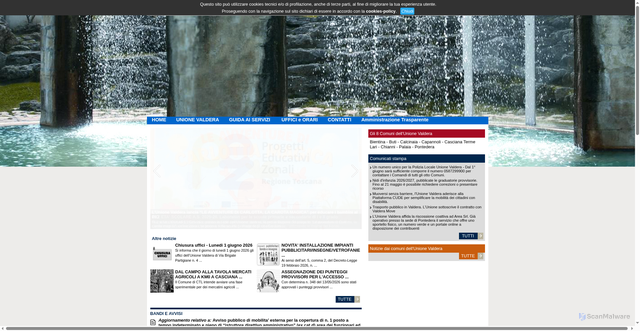 Security scan screenshot of https://www.unione.valdera.pi.it