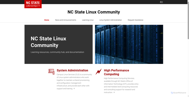 Security scan screenshot of https://linux.ncsu.edu