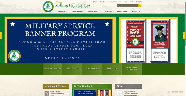 Security scan screenshot of https://www.rollinghillsestates.gov/