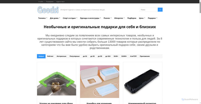 Security scan screenshot of https://goodsi.ru