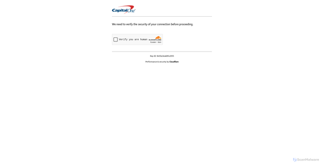 Security scan screenshot of https://click-cardcommunication.capitalone.com/?qs=ec424cf1eeb78b4999f1621e7a4be952b192837443b556db77ad64ff9bd457c9cc9857dd494ebdb129920332b3d22cff158accbe6213684349743fbf3191c1dd