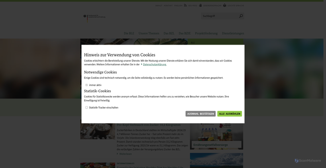 Security scan screenshot of https://www.ble.de/DE/Startseite/startseite_node.html