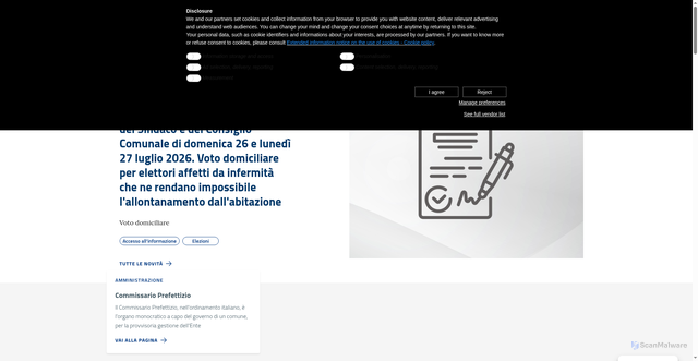 Security scan screenshot of https://www.comunelesina.it