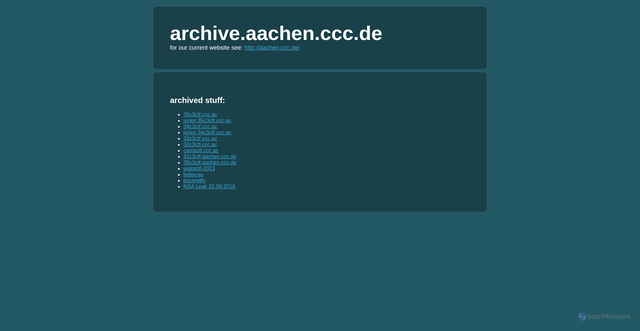 Security scan screenshot of https://archive.aachen.ccc.de