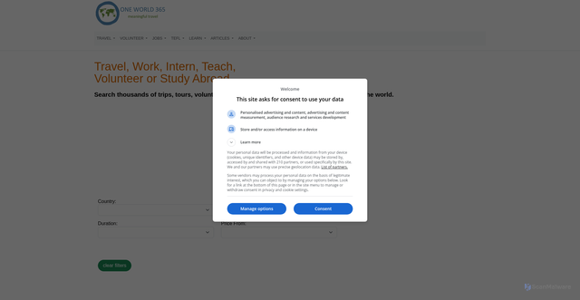 Security scan screenshot of https://oneworld365.org