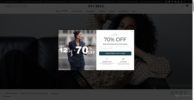 Security scan screenshot of https://www.uoozee.com