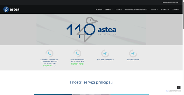 Security scan screenshot of https://www.asteaspa.it/