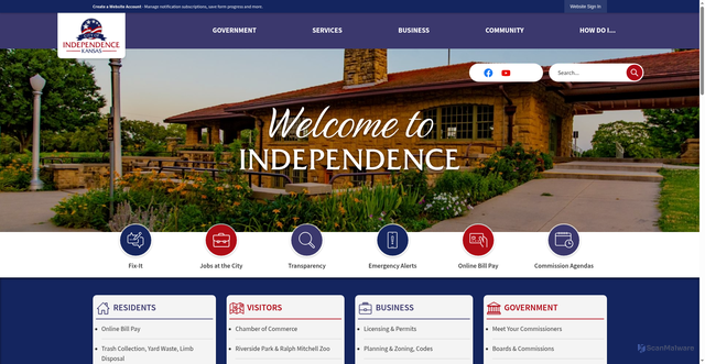 Security scan screenshot of https://independenceks.gov/