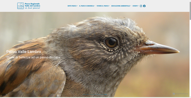 Security scan screenshot of https://www.parcovallelambro.it/