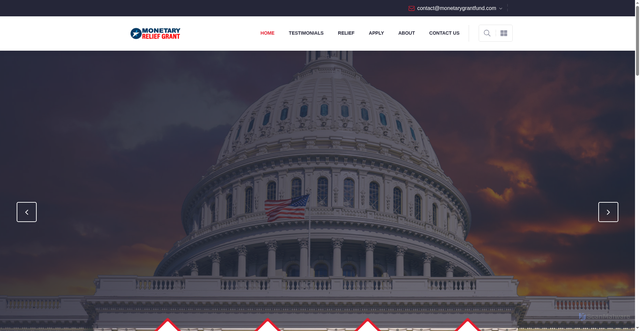 Security scan screenshot of https://monetaryreliefgrants.pages.dev/index-2.html