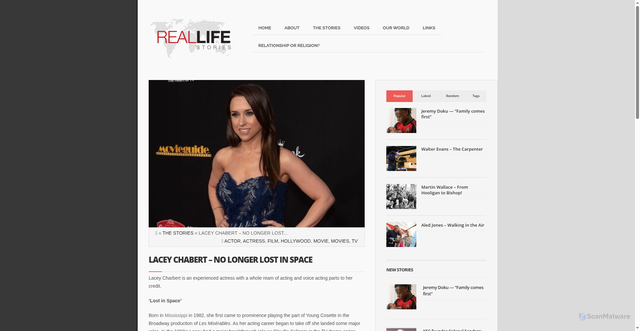 Security scan screenshot of https://www.reallifestories.org/stories/lacey-chabert-actress/