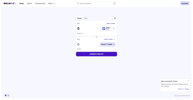 Security scan screenshot of https://relay.link