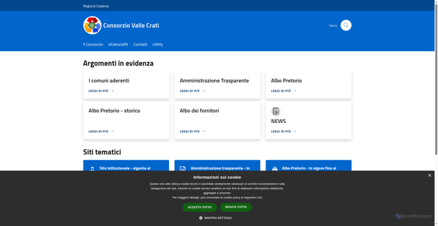 Security scan screenshot of https://www.consorziovallecrati.it