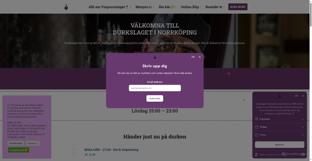 Security scan screenshot of https://durkslaget.se