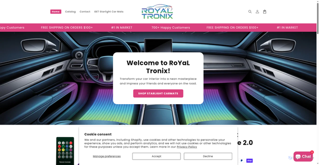 Security scan screenshot of https://royaltronix.store/