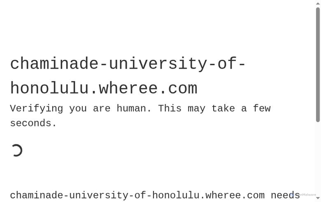 Security scan screenshot of https://chaminade-university-of-honolulu.wheree.com/