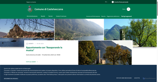 Security scan screenshot of https://www.comune.castelveccana.va.it/