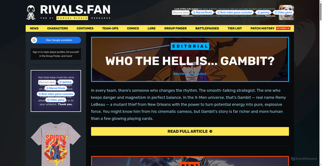 Security scan screenshot of https://rivals.fan/