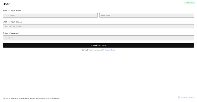 Security scan screenshot of https://uber-clone-webapp-ten.vercel.app/signup