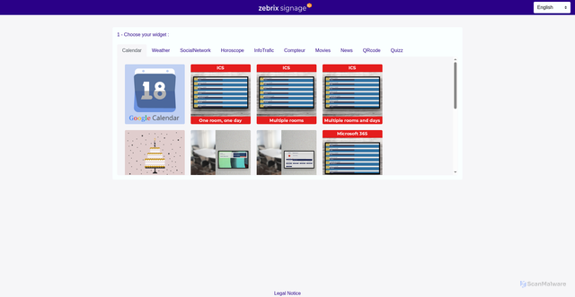 Security scan screenshot of https://widgets.zebrix.net