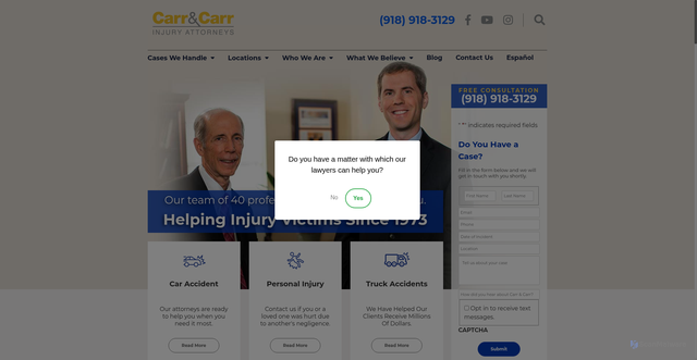 Security scan screenshot of https://www.carrcarr.com/